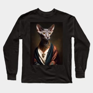 Royal Portrait of an Oriental Shorthair Cat Long Sleeve T-Shirt